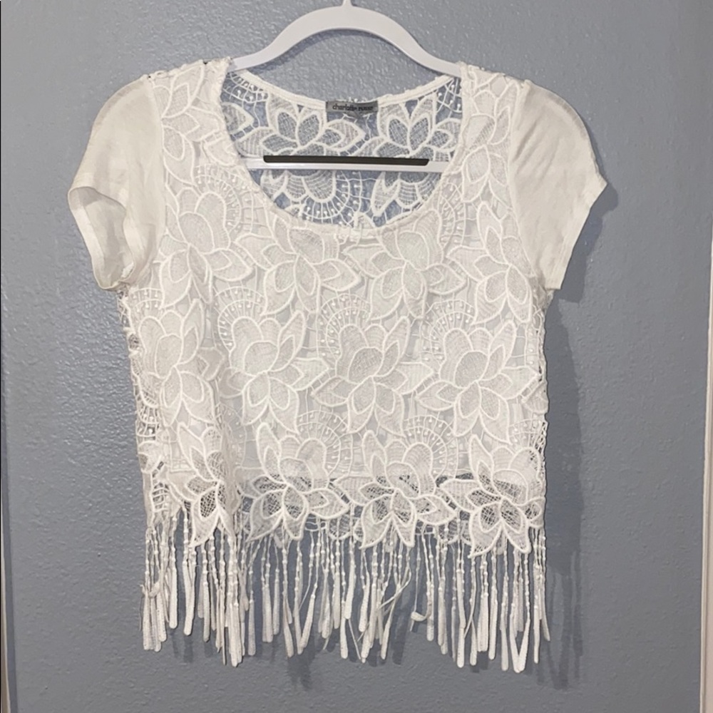 white crop top